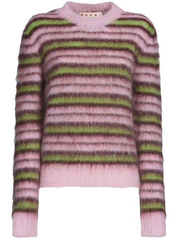 Marni - striped mohair-blend jumper - women - Mohair/Polyamide - 36 - Pink