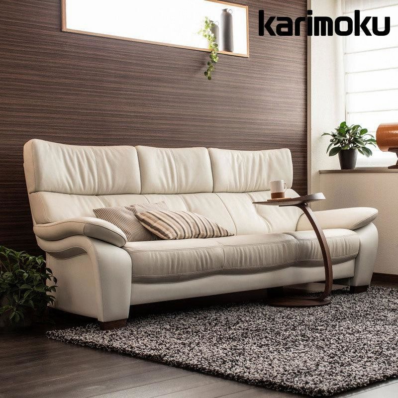 【タンちゃん】【karimoku】本革ソファ　長椅子 ソファ3人掛け カリモク家具 カリモク ソファ 長椅子ロング ZU49モデル レザー
