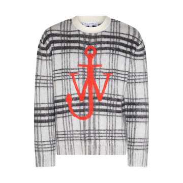 J.w. Anderson - White, Black And Orange Wool Blend Jumper