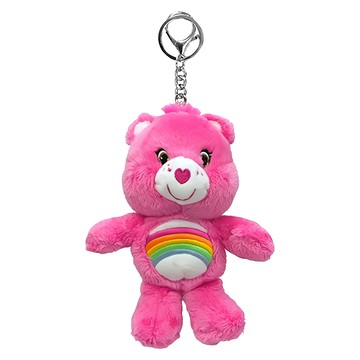 Care Bears 鑰匙圈 單一尺寸 可愛造型 柔軟材質 包包掛飾  14cm  彩虹熊 桃紅色  1個