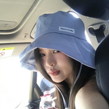 「小確幸 新品首賣」韓版夏季大帽檐漁夫帽 遮陽帽 登山帽 顯臉小盆帽 防曬防紫外線帽子 薄荷曼波綠日系小清新條紋女學