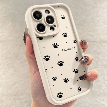 台灣出貨🚀 全屏小狗爪爪發財適用於iPhone16/15/14創意手機殼蘋果13/12軟殼