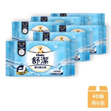【Kleenex 舒潔 】濕式衛生紙 40抽x6包(天然綠茶複合配方)