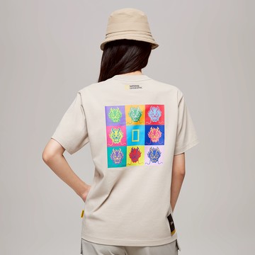 男女同款 龍年限定 普普印花LOGO T恤 - 米色