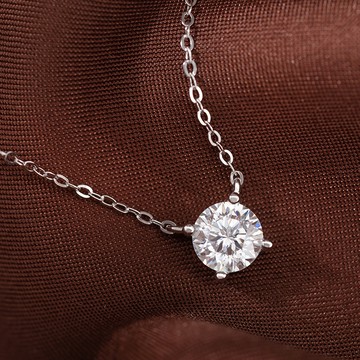 [925純銀]MARIGOLD一見傾心1+1莫桑鑽項鍊耳環二入禮盒組【MMS405】-項鍊+耳環