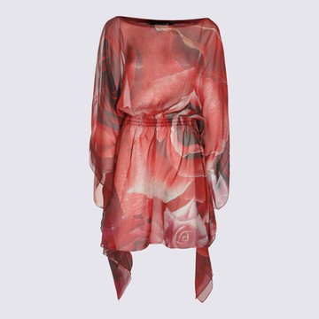 Roberto Cavalli Red Silk Dress