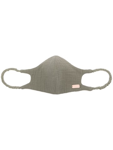 0711 - logo-plaque face mask - women - Cotton - S - Green