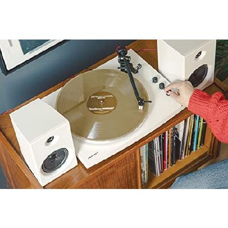 Crosley T150C-WH Modern 2-Speed Bluetooth Turntable System with Variable Weighted Tone Arm and Stereo Speakers, White