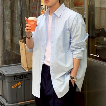 【Metanoia】🇰🇷韓製 素色翻領長袖襯衫