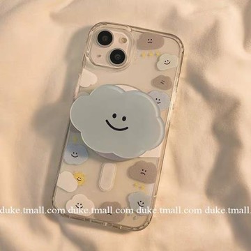 云朵磁吸支架適用三星s25ultra手機殼s24/s23fe可愛s22/s21+/s20創意a15a35a55簡約a54男女a06a16a26網紅防摔