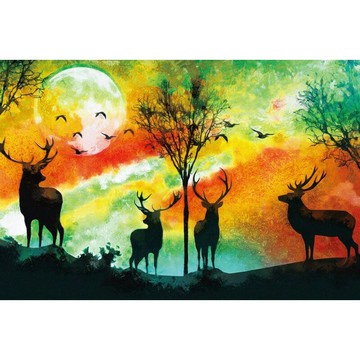 HC - 台灣製優質夜光拼圖1000片  Moon Night.Galaxy.Deer 1000-010