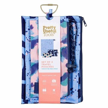 多用途旅行收納袋3件組-繽紛潑墨