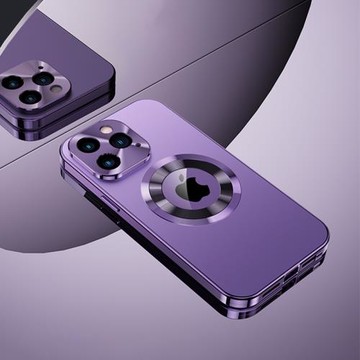 蘋果14ProMax金屬手機殼iPhone15ProMax磁吸硬殼全包鏡頭適用13金屬邊框雙面殼12