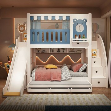 免運公司貨 樹屋床 兒童床 儿童上下床 铺双层床 女孩男孩公主床 城堡树屋高低子母床 姐弟床 s型 可開發票 全館五折 工廠現貨直銷 新品特價 z11012