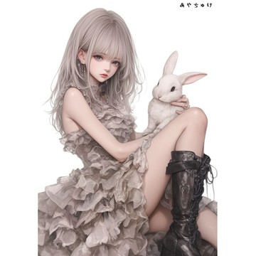 【3 月新品 2】07-095-0228 人物貼紙 動物與女孩蕾絲