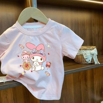 Mimo⭐女童夏裝純棉短袖T恤女寶寶夏款小熊半袖上衣t夏季韓版兒童裝