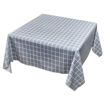 LASSLEY 蕾絲妮 日式防水桌巾  灰格  135 x 135cm  1個