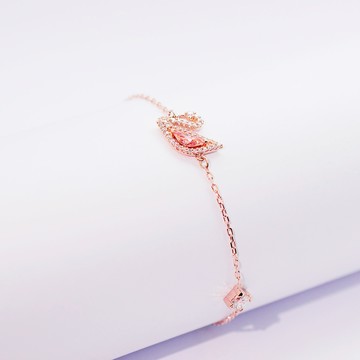 SWAROVSKI 施華洛世奇 Dazzling Swan 手鏈 鍍玫瑰金色