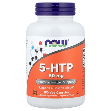 NOW Foods, 5-HTP 素食膠囊，50 毫克，180 粒