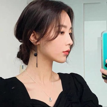 長款耳環女黑色珍珠圓球長款吊墜耳線耳鏈耳墜耳飾P【步行者戶外生活館】