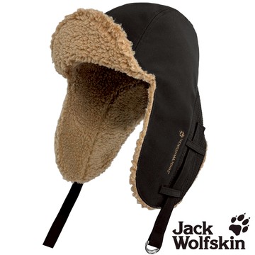 【Jack wolfskin 飛狼】中性款 2way 防風抓絨飛行帽 防撥水保暖帽『黑』