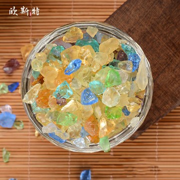 歐斯特 天然供佛七寶石裝藏佛像寶瓶七彩琉璃混合寶石供曼扎1斤