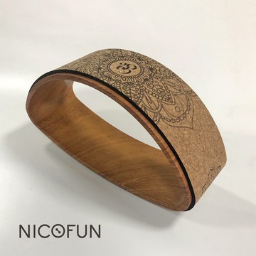 【NicoFun 愛定做】橢圓瑜伽輪 天然 軟木材質 後彎美背輔助神器 放鬆伸展 瑜伽輔助 開背瑜珈輪 達摩輪 健身輪