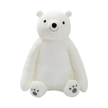 萌布朗 涼感系 坐著等抱抱玩偶  北極熊 白色  43 x 32 x 39cm