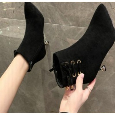 美脚 レディース 冬靴 ブーツ ショートブーツ レディース スウェード Vライン 大人可愛い 靴 ブーツ ヒール シンプル シューズ ブーティ 通販 Lineポイント最大get Lineショッピング