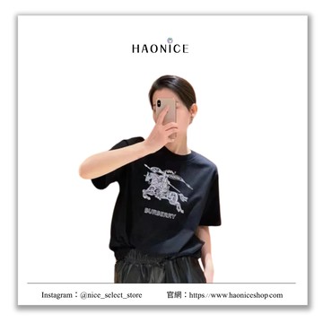 【NICE 歐美日韓代購】24SS夏季新款英倫精品Burberry 騎士(騎士)刺繡logo短T 戰馬