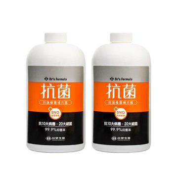 【Drs Formula 台塑生醫】抗菌防護噴霧補充瓶(1000g)x2瓶