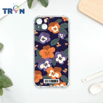 TRON IPhone 14 PLUS 平塗手繪花朵E款 四角防摔載具殼 軟殼 手機殼