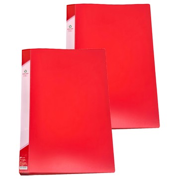 SUANDER 雙德文具 PP主色板資料簿 B4 40入  紅色  2本