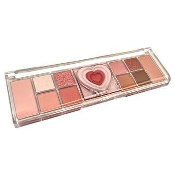 PERIPERA 10+1愛心眼影調色盤 01甜心粉 腮紅高光三合一  1個