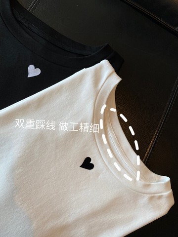 品牌工廠折扣店清倉特價商場愛心字母刺繡T恤女士短袖衫春夏新款