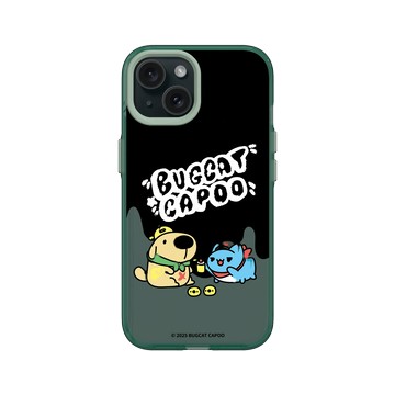 iPhone 15 Clear 憂墨綠 - 貓貓蟲咖波 Bugcat Capoo - 流體小黃狗咖波