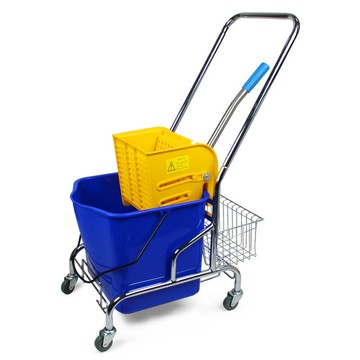 柏德匯 加厚單桶榨水車 酒店手壓式榨水車清潔擠水桶 環衛拖把桶[DD150210]