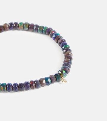 Sydney Evan Heart 14kt gold charm bracelet with diamonds and opals