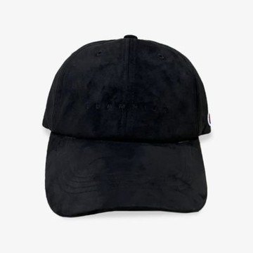 Champion 官方直營-中性- HY LOGO刺繡麂皮棒球帽-黑色（381-0104-BLACK）