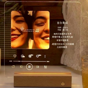 免運 客製化夜燈 亞克力畫板 鏡子燈光畫 生日禮物 卡片 情人節禮物 照片檯燈 畢業 結婚 相框 女朋友生日禮物 送男友