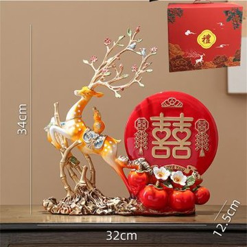 新川 擺飾 結婚送新人禮物 訂婚宴佈置裝飾擺件（禮盒裝）
