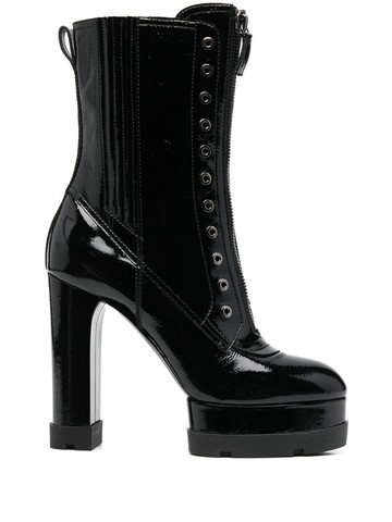 Casadei - Nancy zip-up platform boots - women - Rubber/Calf Leather/Calf Leather - 38 - Black