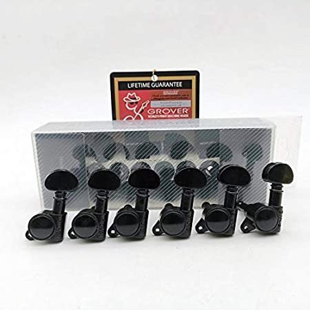 Guitar Parts Grover Electric Guitar Machine Tuners 1Set Black Tuning Pegs