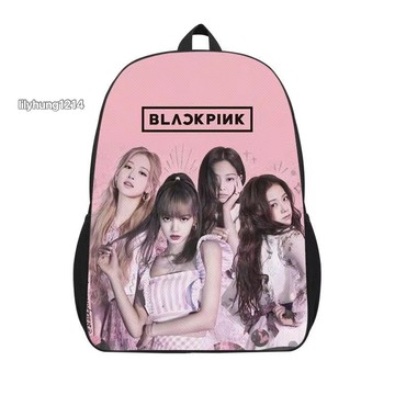 ✨熱銷▶BLACKPINK粉墨同款應援雙肩書包學生書包女生小學生三到六年級減負護脊超輕便大容量初中生校園雙肩包