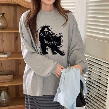 正韓女上衣 絲絨長袖T恤CPC1055-創翊韓都