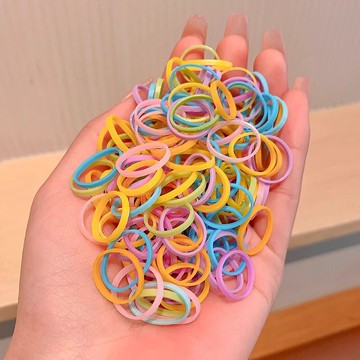 兒童彩色一次性皮筋糖果色發圈可愛女童寶寶發繩高彈力不傷發頭繩