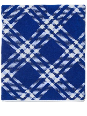 Burberry - check-pattern cotton towel - unisex - Cotton - One Size - Blue