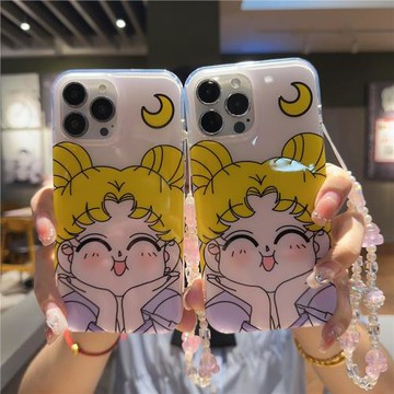美少女戰士可愛簡約適用iPhone16ProMax手機殼卡通水冰月13蘋果15Pro軟殼個性防摔14PM保護套亞克力i15外殼新