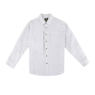 Converse WOVEN 男款 灰白色 舒適 休閒 穿搭 條紋 襯衫 長袖 UCK061-GDA