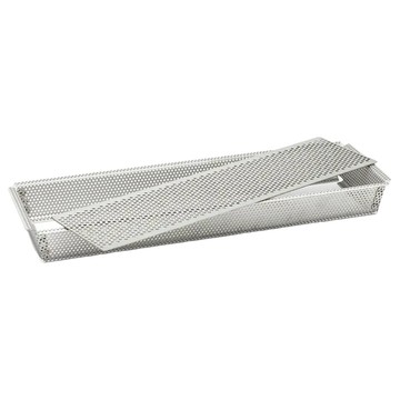 de Buyer 畢耶 專業不鏽鋼長方形氣孔塔派模 含不沾烤紙 35 x 10.5 x 3.5cm(活動式)  1個  不鏽鋼色